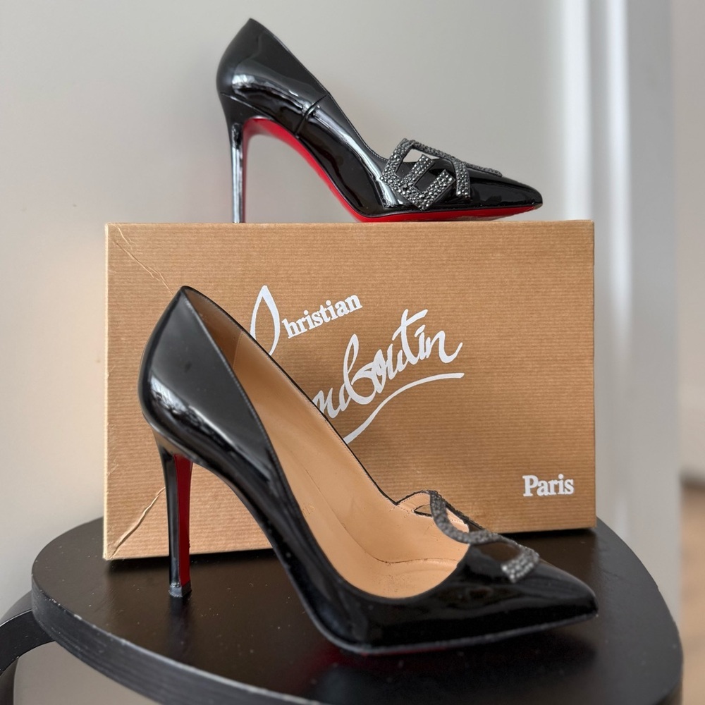 Christian Louboutin Black Patent Crystal “Sex” 100 Pumps - US 6 (36.5) - Picture 12 of 13